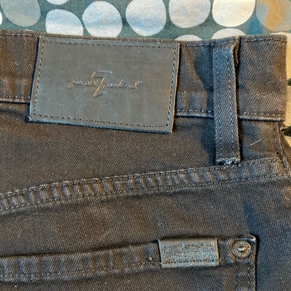 Seven for all Mankind Straight Leg Black Jeans Luxe Performance Standard Sz 32 - Picture 7 of 11